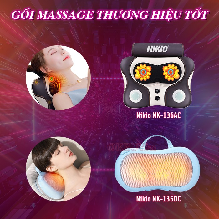 Gối massage thương hiệu tốt Nikio