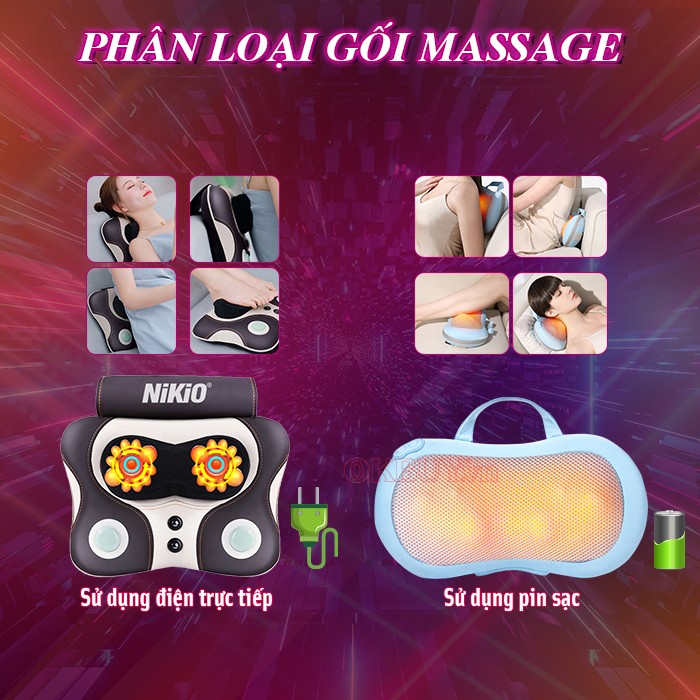 Phân loại gối massage phổ biến có trên thị trường
