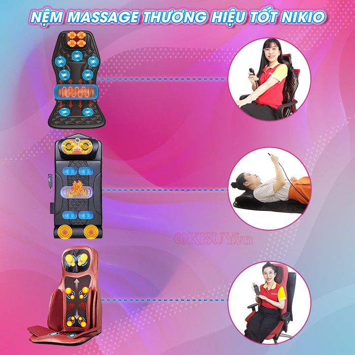 Nệm massage toàn thân thương hiệu tốt Nikio