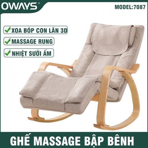 Ghế massage bập bênh thư giãn toàn thân Oways 7087 - Đòng cao cấp, mát xa cổ vai gáy, lưng, mông