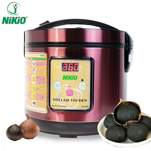 Nồi làm tỏi đen Nhật Bản Nikio NK-688 - Đỏ tím, làm 1.5kg tỏi, tỏi đen ngon ngọt dẻo
