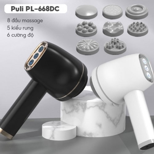 Máy massage cầm tay dùng pin Puli PL-668DC - 8 đầu, mát xa thư giãn và giảm mỡ