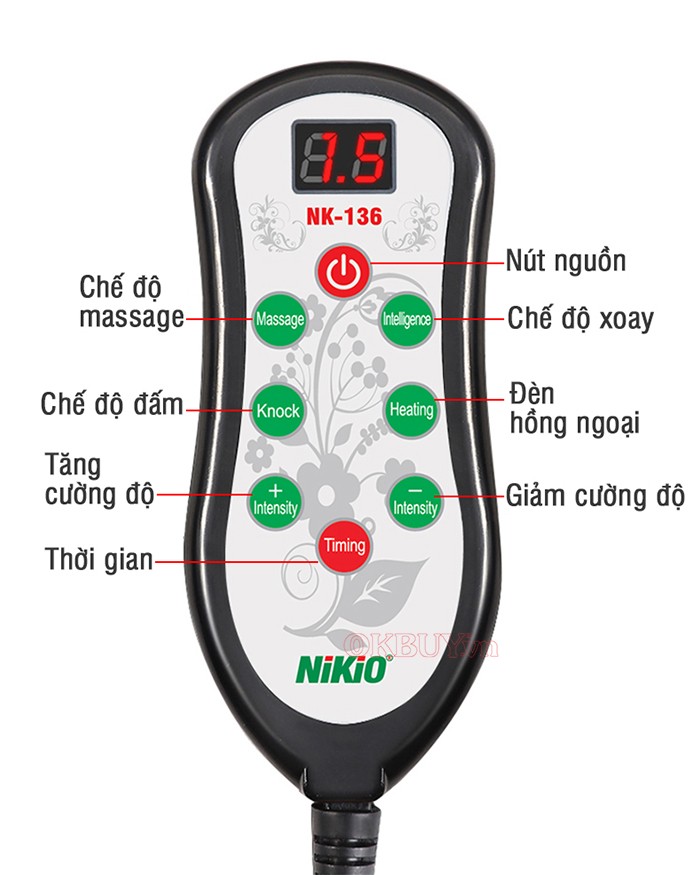 Máy massage hồng ngoại Nikio NK-136AC