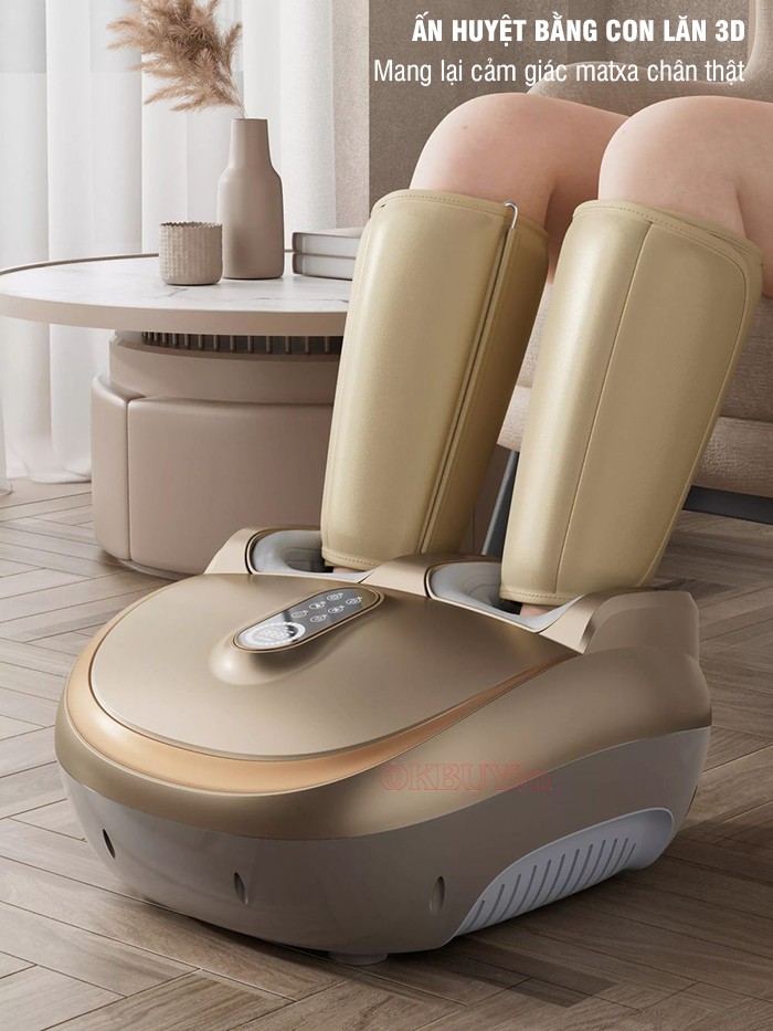 Máy massage chân nén ép áp suất khí trị liệu ấn huyệt bằng con lăn 3D Nikio NK-187