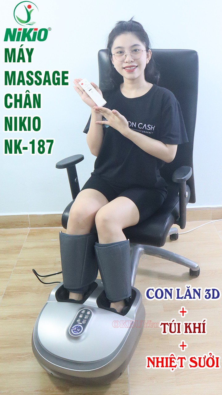 Máy massage chân nén ép áp suất khí trị liệu Nikio NK-187