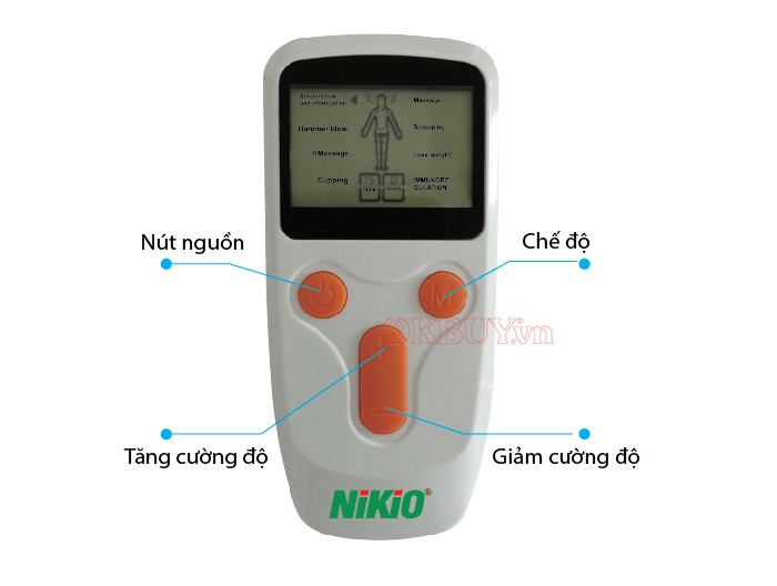 Máy massage xung điện 2 kênh 8 miếng dán Nikio NK-101