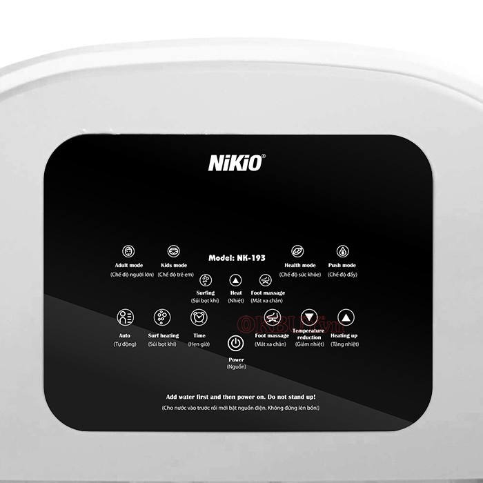 Bồn ngâm chân massage gấp gọn bảng điều khiển dễ sử dụng Nikio NK-193
