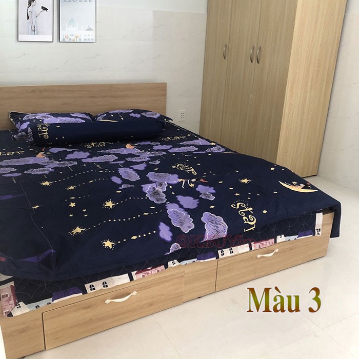 Giường đơn gỗ công nghiệp MDF có 2 ngăn kéo ở cuối giường 1m4 x 2m