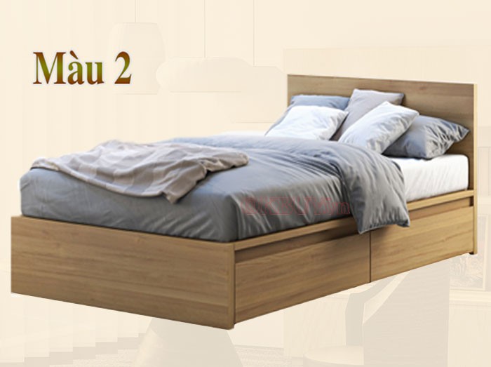 Giường ngủ gỗ công nghiệp MDF có 2 ngăn kéo lớn 1m4x2m