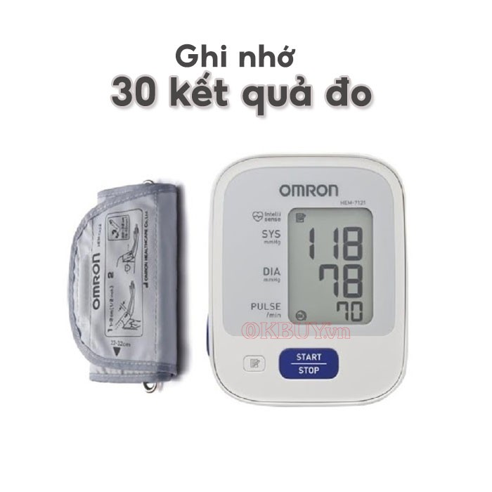 Máy đo huyết áp bắp tay tư động OMRON HEM-7121 ghi nhớ 30 kết quả