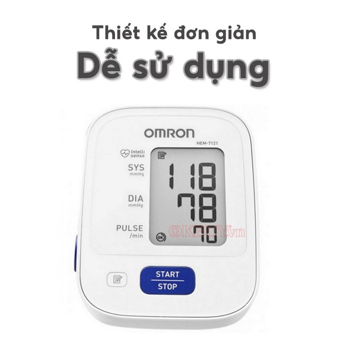Máy đo huyết áp bắp tay tư động OMRON HEM-7121 thiết kế đơn giản