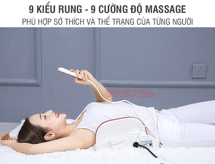 Máy massage lưng giúp sưởi ấm, hỗ trợ, massage, xoa bóp giảm đau lưng nhanh chóng
