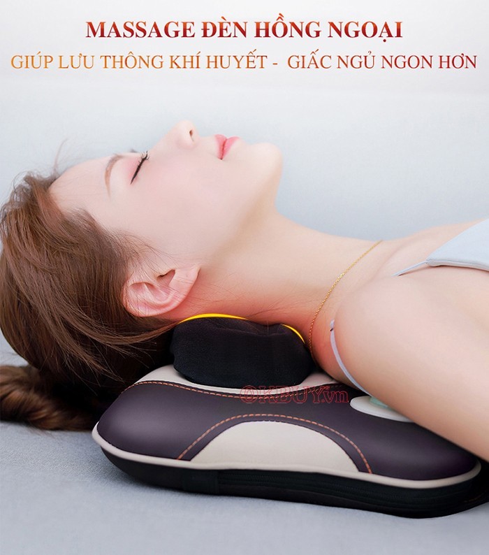 Gối massage hồng ngoại Nikio NK-136DC giúp giải mọi tỏa mệt mỏi