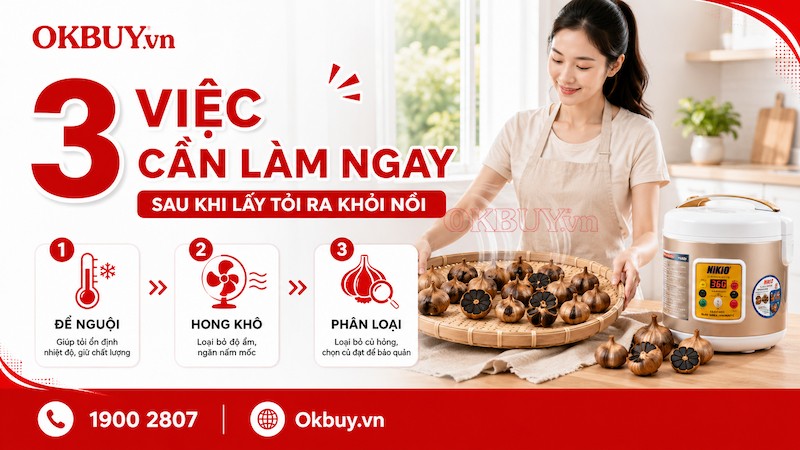 3 việc cần làm ngay sau khi lấy tỏi đen ra khỏi nồi để bảo quản đúng cách