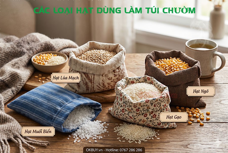 Các hạt làm túi chườm nóng
