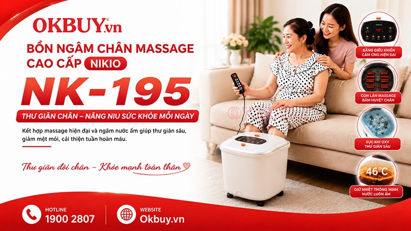 Bồn ngâm chân massage Nikio NK-195