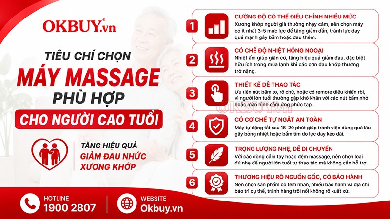 Tiêu chí chọn máy massage phù hợp cho người lớn tuổi 