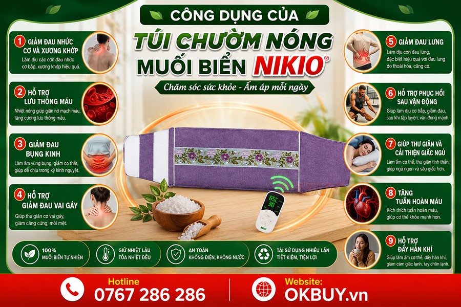 công dụng của túi chườm nóng