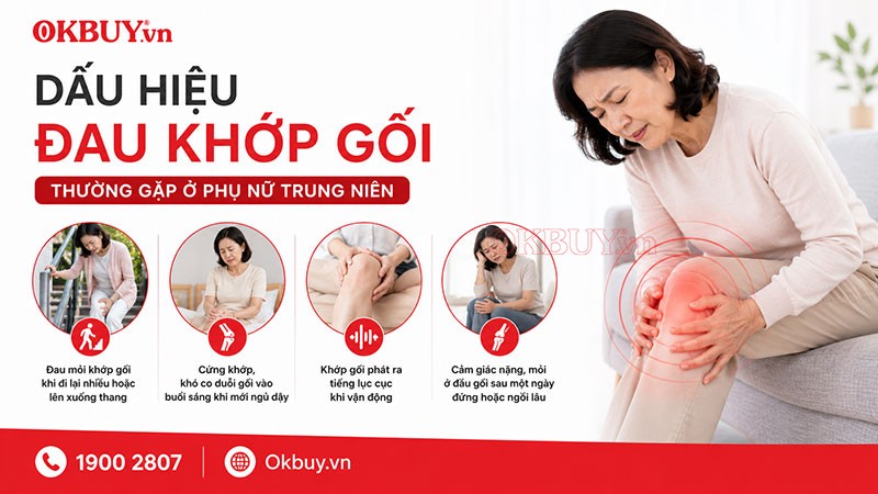 Dấu hiệu đau khớp gối thường gặp ở phụ nữ trung niên