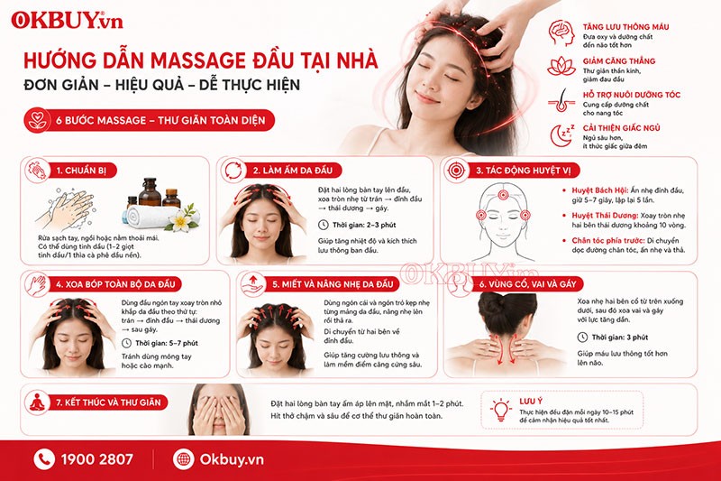 Hướng dẫn cách massage đầu tại nhà