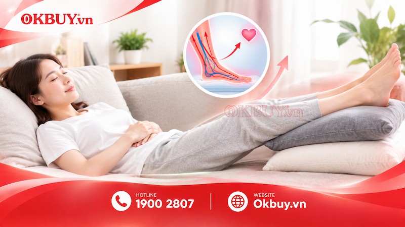Kê cao chân giúp giảm đau lòng bàn chân khi nghỉ ngơi