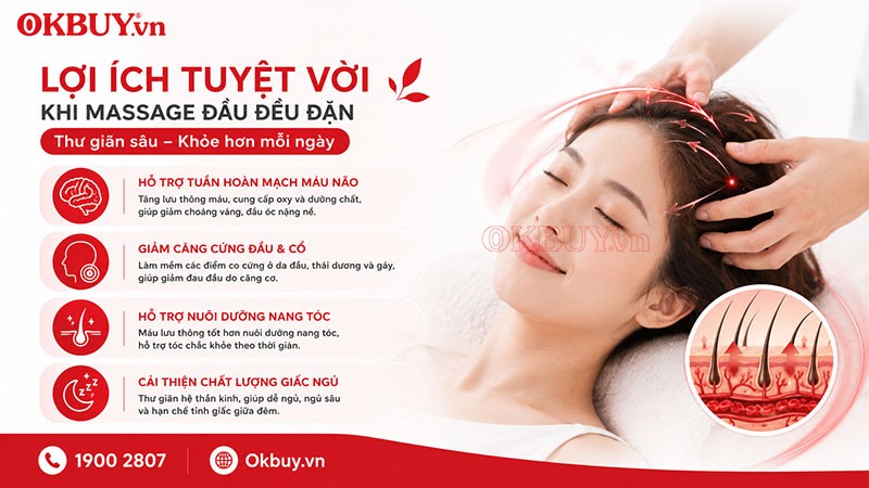  lợi ích nhận thấy của việc massage đầu đều đặn