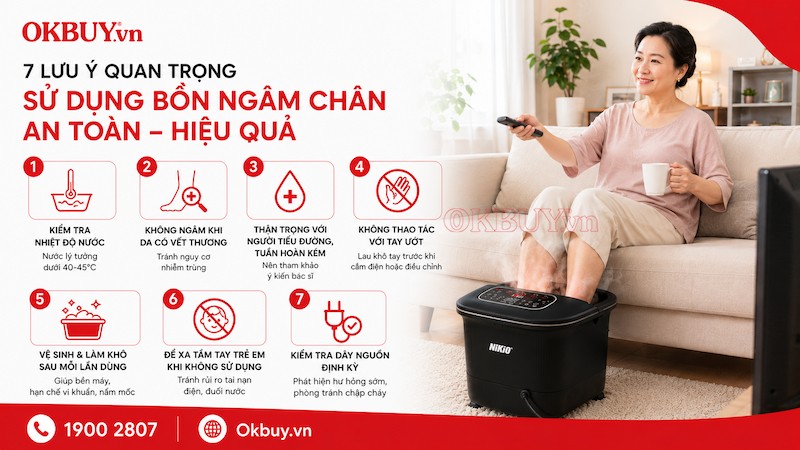 7 lưu ý quan trọng khi sử dụng bồn ngâm chân để đảm bảo an toàn