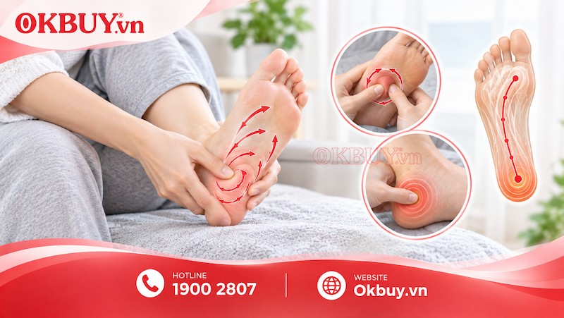 Massage lòng bàn chân và gót chân