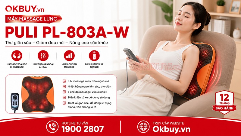 Máy massage lưng Puli PL-803A-W