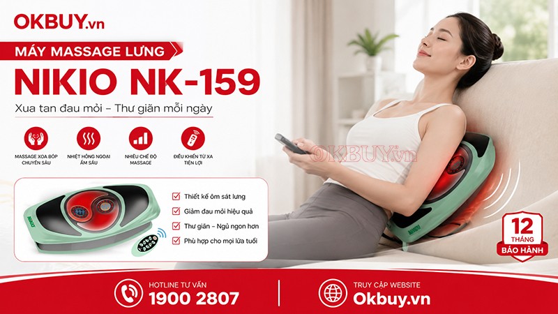Máy massage lưng cột sống 5in1 Nikio NK-159