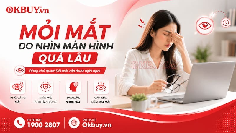 Mỏi mắt do nhìn màn hình quá lâu