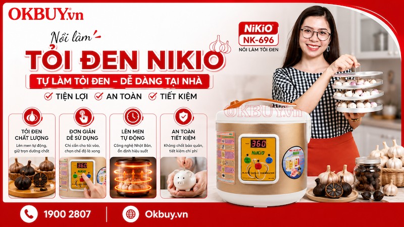 Nồi làm tỏi đen Nikio NK-696 giúp tự làm tỏi đen tại nhà dễ dàng, an toàn và tiết kiệm