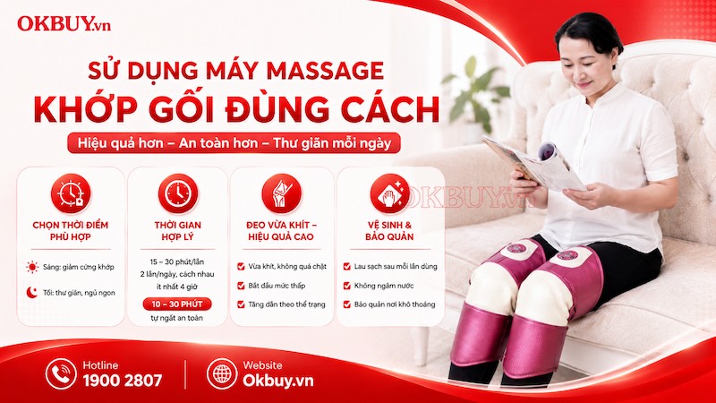 Sử dụng máy massage khớp gối đúng cách tại nhà