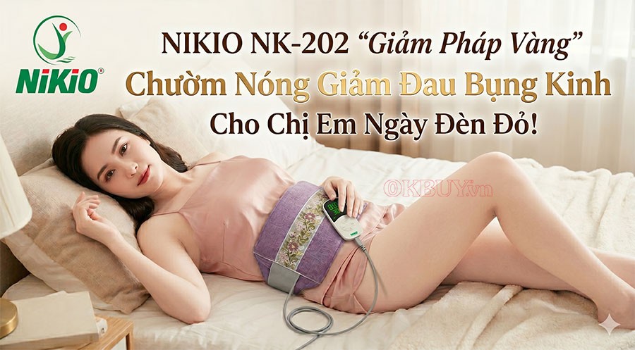 Túi chườm nóng muối biển Nikio NK-202 giải pháp giảm đau bụng kinh hiệu quả