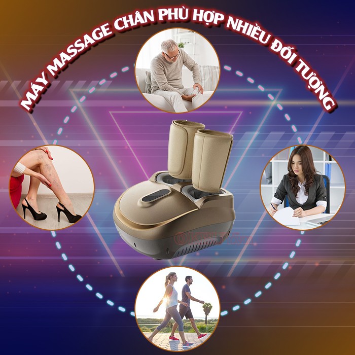 Máy massage chân phù hợp với nhiều đối tượng sử dụng