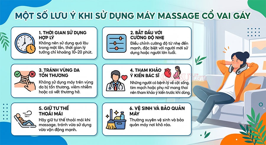 một số lưu lý khi dùng máy massage cổ vai gáy