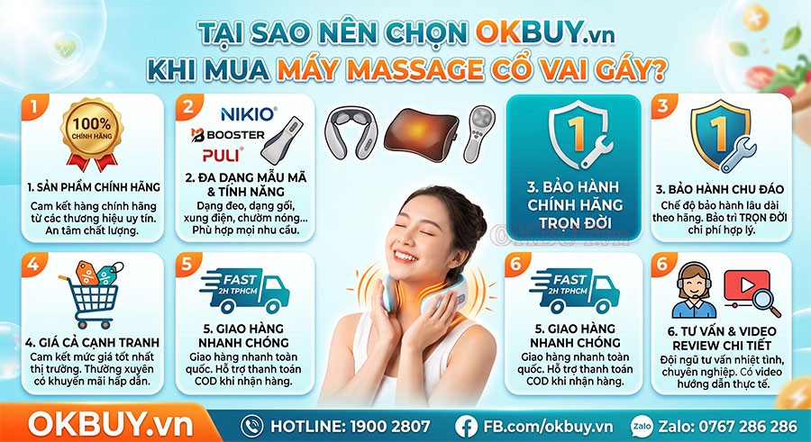 okbuy địa điểm mua máy massage cổ vai gáy uy tín và chất lượng và giá rẻ