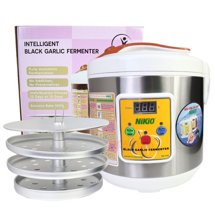 Máy làm tỏi đen chuyên dụng Nhật Bản Nikio NK-696, xám bạc màu sắc sang trọng