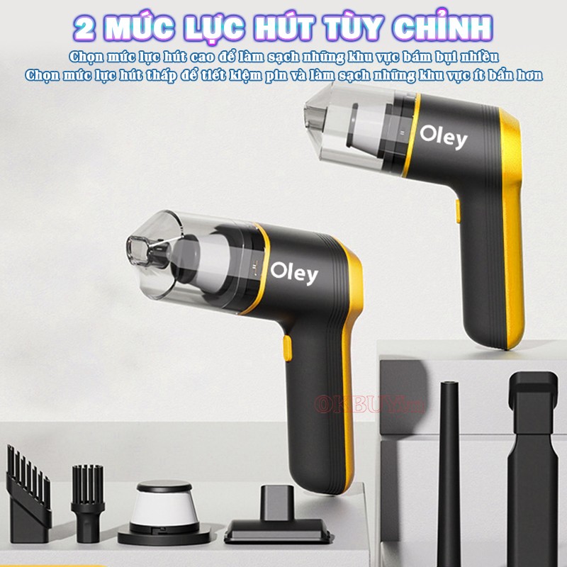 Máy hút bụi cầm tay 2 lực hút Oley DB-S02A