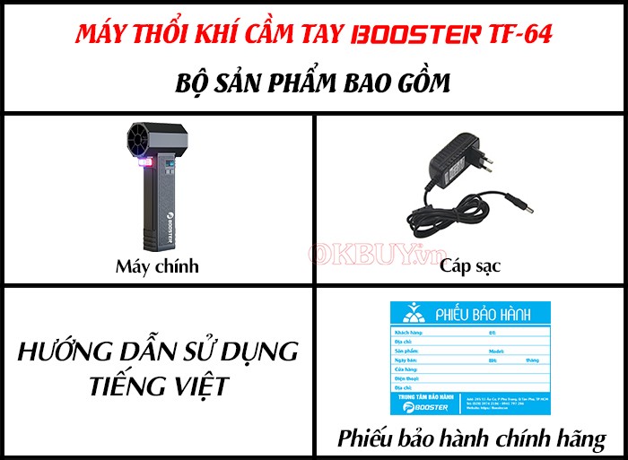 Bộ sản phẩm của máy thổi khí cầm tay Booster TF-64