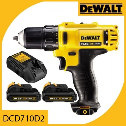 Máy khoan vặn vít pin Dewalt DCD710D2 - 10.8V/ 2.0Ah - 2 pin