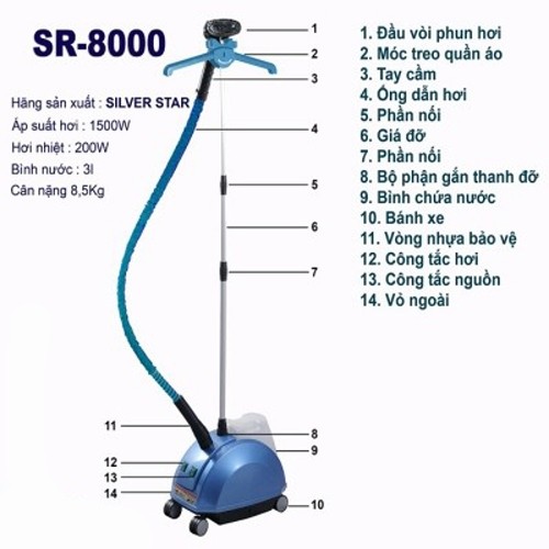 bàn ủi hơi nước đứng SR-8000