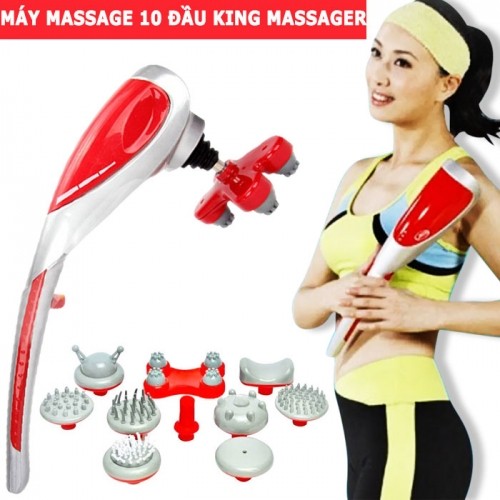 Máy massage cầm tay 10 đầu King Massager Korea, mát xa giảm đau toàn thân