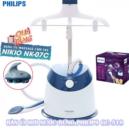 Bàn ủi hơi nước đứng Philips GC518 - 1600W, hàng chính hãng, ủi được mọi loại vải