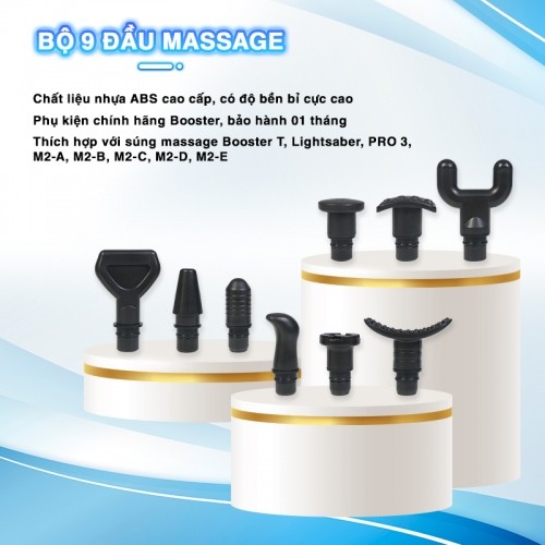 Bộ 9 đầu massage phù hợp với dòng súng Booster nhiều đặc điểm nổi bật