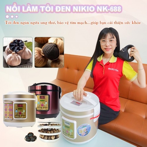 Bộ sản phẩm chăm sóc sức khỏe - nồi làm tỏi đen Nikio NK-688 và súng massage Nikio NK-273 chăm sóc sức khỏe toàn diện