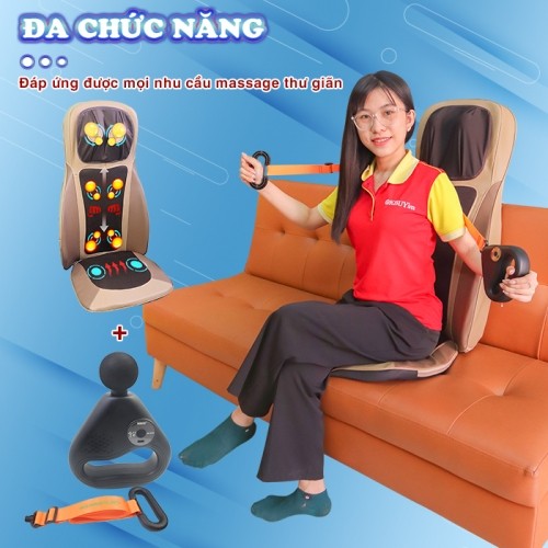 Bộ sản phẩm chăm sóc sức khỏe toàn thân - ghế massage Nikio NK-180 và súng massage Nikio NK-273 đa chức năng