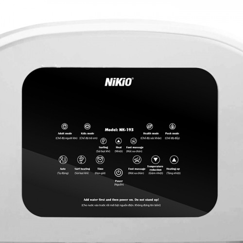 Bồn ngâm chân massage gấp gọn bảng điều khiển đơn giản Nikio NK-193