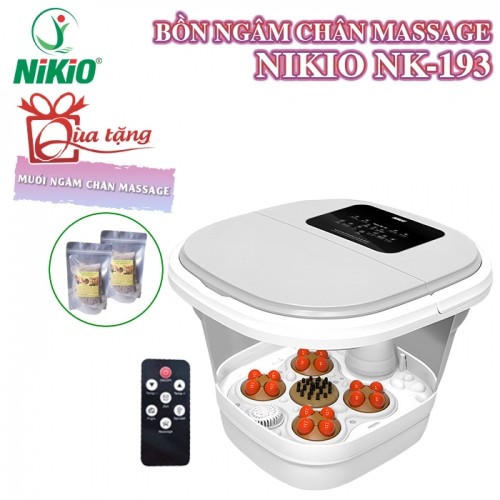 Bồn ngâm chân massage gấp gọn Nikio NK-193 - Có remote, công nghệ bi mát xa