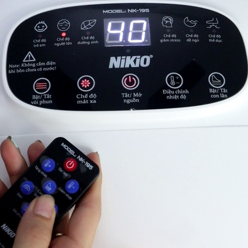 Bồn ngâm chân massage điều khiển dễ dàng Nikio NK-195-new